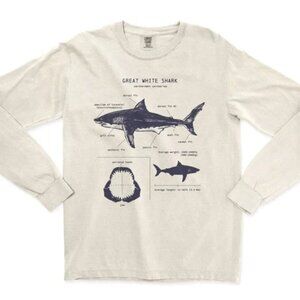 Great White Anatomy Long Sleeve, Shark Lover Gifts